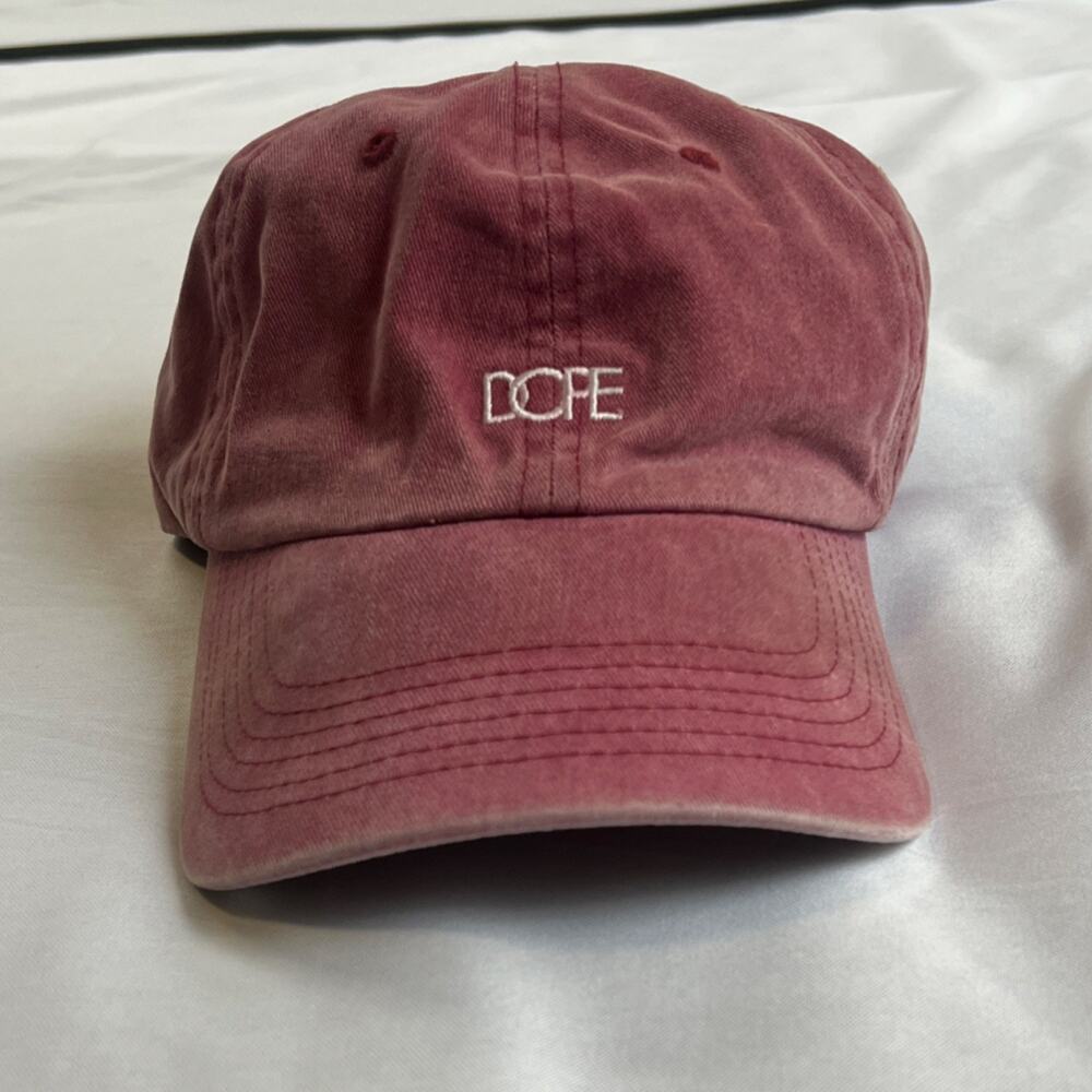 DOPE Red Baseball Cap One Size Men Adjustable Solid Dad Classic Casual